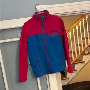 Patagonia Two-Tone Fleece Jacket - Pink and Blue